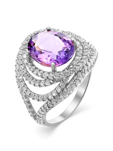 Кольцо из серебра с полудрагоценными вставками