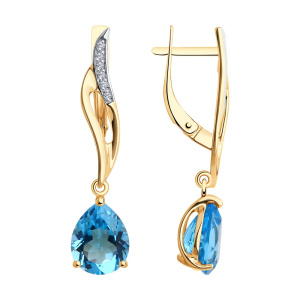 Серьги из золота с полудрагоценными вставками