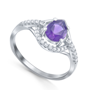 Кольцо из серебра с полудрагоценными вставками