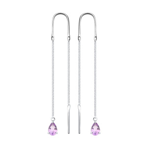 Серьги из серебра с полудрагоценными вставками