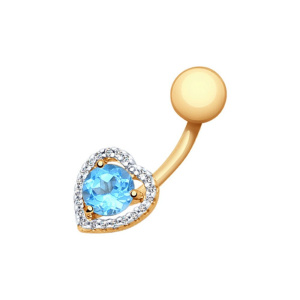 Пирсинг из золота с полудрагоценными вставками