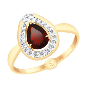 Кольцо из золота с полудрагоценными вставками