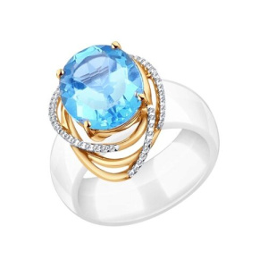 Кольцо из золота с полудрагоценными вставками