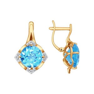 Серьги из золота с полудрагоценными вставками