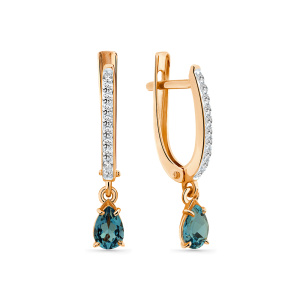 Серьги из золота с полудрагоценными вставками