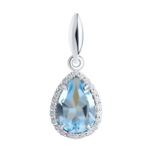 Подвеска из серебра с полудрагоценными вставками