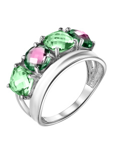 Кольцо из серебра с полудрагоценными вставками