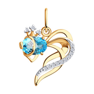 Подвеска из золота с полудрагоценными вставками