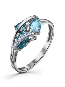 Кольцо из серебра с полудрагоценными вставками