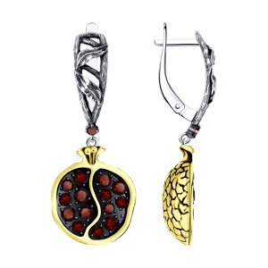 Серьги из серебра с полудрагоценными вставками