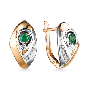 Серьги из золота с цветными драгоценными вставками