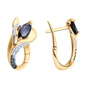 Серьги из золота с полудрагоценными вставками