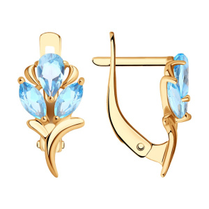 Серьги из золота с полудрагоценными вставками