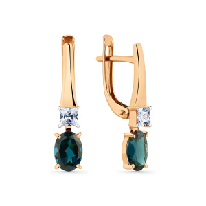 Серьги из золота с полудрагоценными вставками