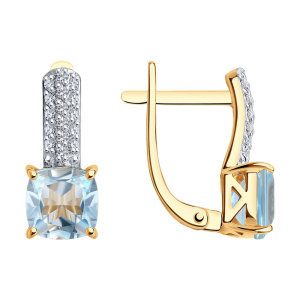 Серьги из золота с полудрагоценными вставками