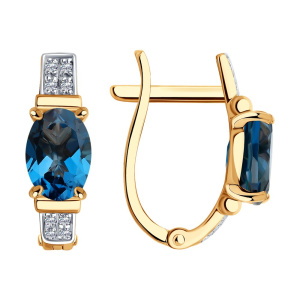 Серьги из золота с полудрагоценными вставками