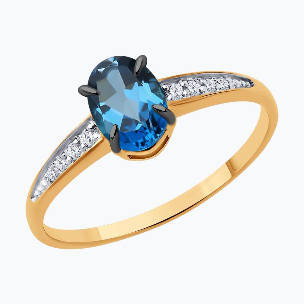 Кольцо из золота с полудрагоценными вставками