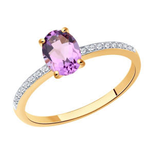 Кольцо из золота с полудрагоценными вставками