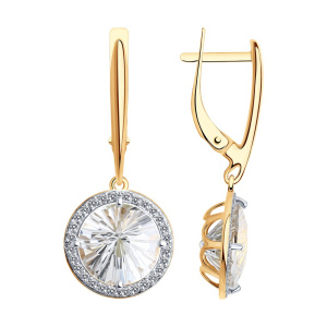 Серьги из золота с полудрагоценными вставками