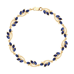 Браслет из золота с полудрагоценными вставками