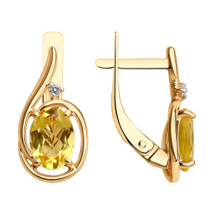 Серьги из золота с полудрагоценными вставками