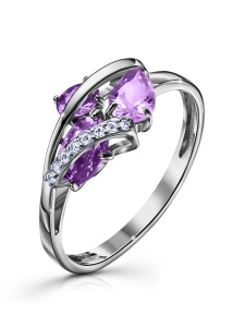 Кольцо из серебра с полудрагоценными вставками