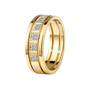 Обручальное кольцо из золота с бриллиантами