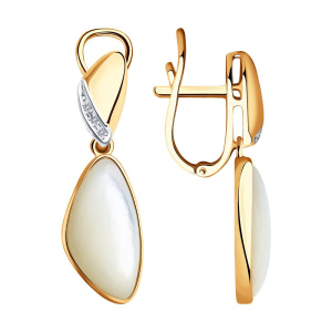 Серьги из золота с полудрагоценными вставками