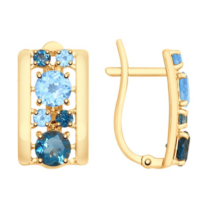 Серьги из золота с полудрагоценными вставками