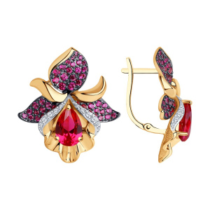 Серьги из золота с полудрагоценными вставками