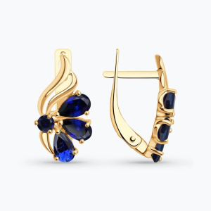 Серьги из золота с полудрагоценными вставками