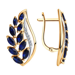 Серьги из золота с полудрагоценными вставками