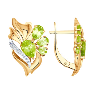 Серьги из золота с полудрагоценными вставками