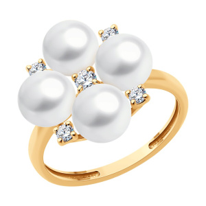 Кольцо из золота с полудрагоценными вставками