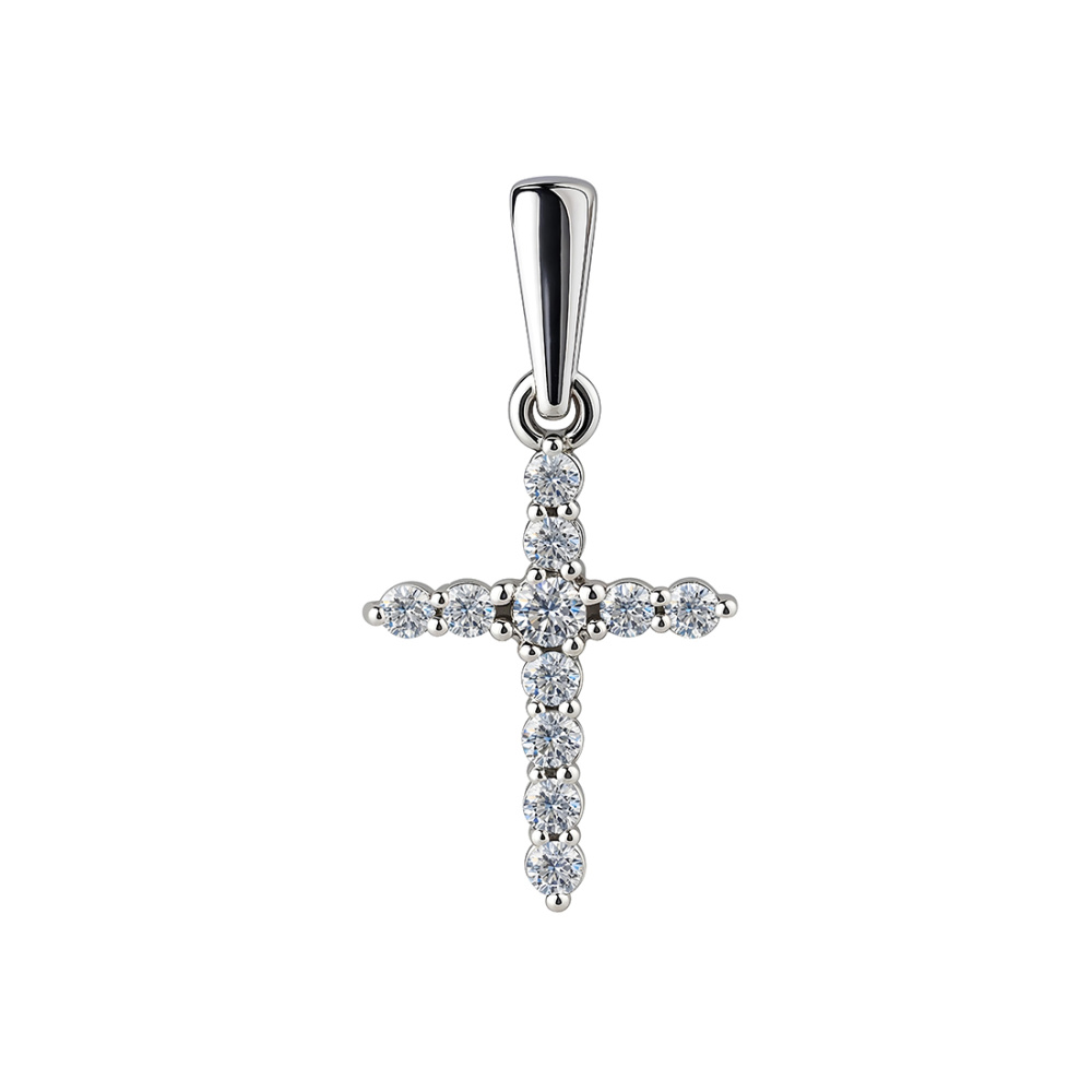 Крест из золота с бриллиантами выращенными