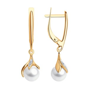 Серьги из золота с полудрагоценными вставками