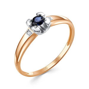 Кольцо из золота с цветными драгоценными вставками