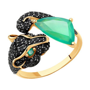 Кольцо из золота с полудрагоценными вставками