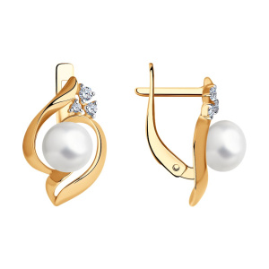 Серьги из золота с полудрагоценными вставками