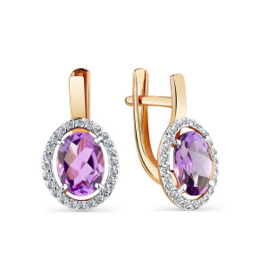 Серьги из золота с полудрагоценными вставками