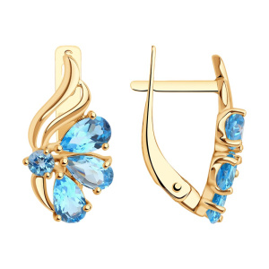 Серьги из золота с полудрагоценными вставками