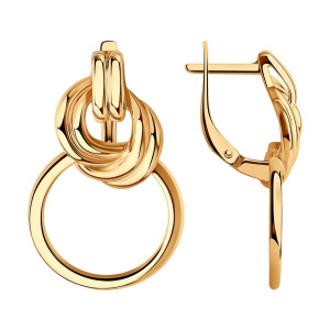 Серьги из золочённого серебра