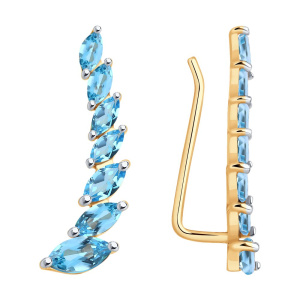 Серьги из золота с полудрагоценными вставками