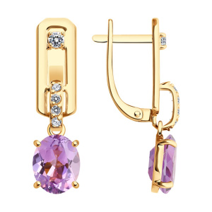 Серьги из золота с полудрагоценными вставками