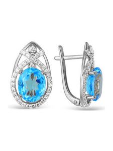 Серьги из серебра с полудрагоценными вставками