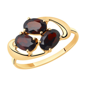 Кольцо из золота с полудрагоценными вставками