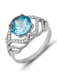 Кольцо из серебра с полудрагоценными вставками