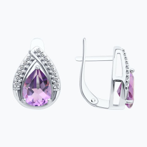 Серьги из серебра с полудрагоценными вставками