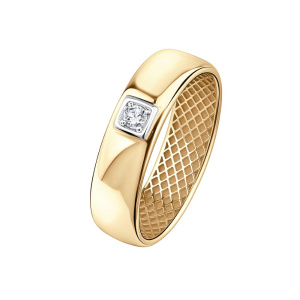 Обручальное кольцо из золота с бриллиантами