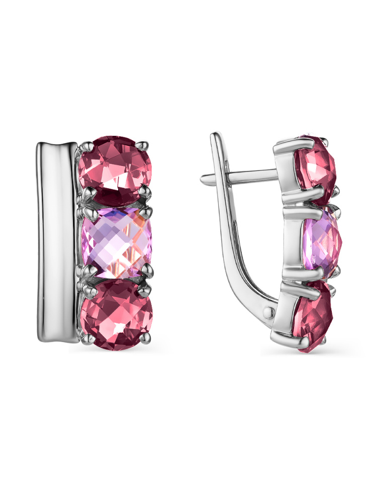 Серьги из серебра с полудрагоценными вставками